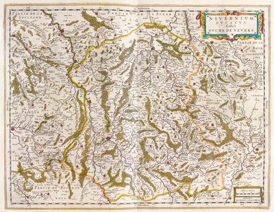 Nivernais, Nievre, i "Theatrum Orbis Terrarum, sive Atlas Novus" av Willem Blaeu, Amsterdam av Willem Blaeu