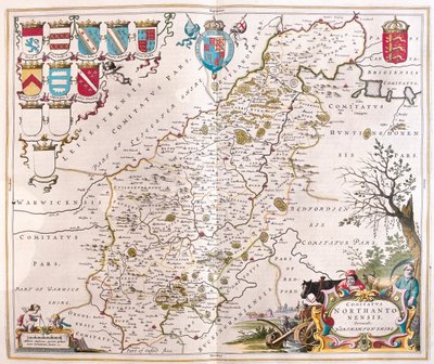 Northampton shire, i "Theatrum Orbis Terrarum, sive Atlas Novus" av Willem Blaeu, Amsterdam av Willem Blaeu