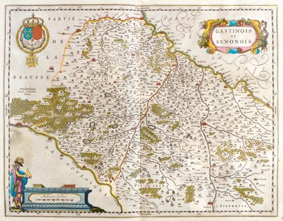 Orleans - estampes - corbeil - Sens - auxerre - regionen Loire, i "Theatrum Orbis Terrarum, sive Atlas Novus" av Willem Blaeu, Amsterdam av Willem Blaeu