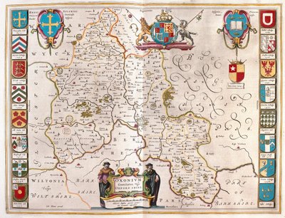 Oxfordshire, i "Theatrum Orbis Terrarum, sive Atlas Novus" av Willem Blaeu, Amsterdam av Willem Blaeu