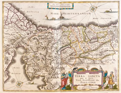 Palestina, i "Theatrum Orbis Terrarum, sive Atlas Novus" av Willem Blaeu, Amsterdam av Willem Blaeu