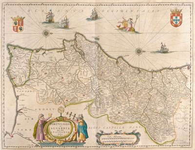 Portugal och Algarve, i "Theatrum Orbis Terrarum, sive Atlas Novus" av Willem Blaeu, Amsterdam av Willem Blaeu