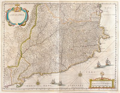 Provinsen Katalonien, Spanien, i "Theatrum Orbis Terrarum, sive Atlas Novus" av Willem Blaeu, Amsterdam av Willem Blaeu