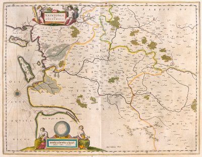 Saintonge och Angoumois, Charente-Maritime, i "Theatrum Orbis Terrarum, sive Atlas Novus" av Willem Blaeu, Amsterdam av Willem Blaeu