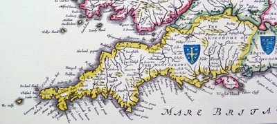 Sköldar av Wessex och Sussex från Heptarkin; ett samlingsnamn för de anglosaxiska kungadömena av Willem Blaeu
