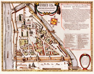 Moskva Kreml-karta från 1500-talet av Willem Blaeu