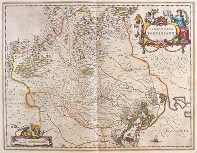 Treviso, Italien, i "Theatrum Orbis Terrarum, sive Atlas Novus" av Willem Blaeu, Amsterdam av Willem Blaeu
