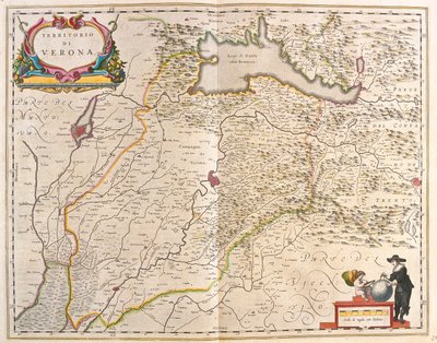 Verona, Italien, i "Theatrum Orbis Terrarum, sive Atlas Novus" av Willem Blaeu, Amsterdam av Willem Blaeu