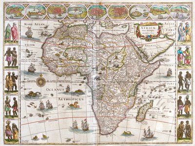 Afrika, i "Theatrum Orbis Terrarum, sive Atlas Novus" av Willem Blaeu, Amsterdam av Willem Blaeu