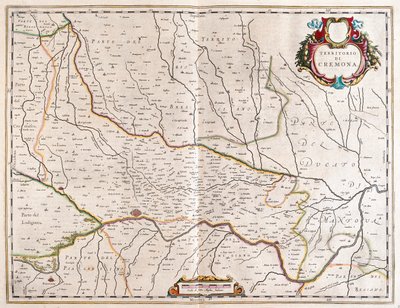 staden Cremona, Italien, i "Theatrum Orbis Terrarum, sive Atlas Novus" av Willem Blaeu, Amsterdam av Willem Blaeu