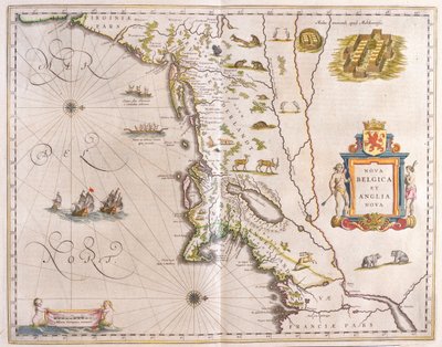 staternas yttersta nordöstra kustlinje, i "Theatrum Orbis Terrarum, sive Atlas Novus" av Willem Blaeu, Amsterdam av Willem Blaeu