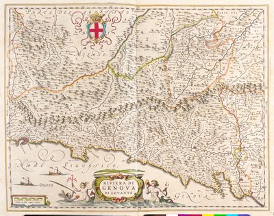 iÖstra rivieran Ligurien, Italien, n "Theatrum Orbis Terrarum, sive Atlas Novus" av Willem Blaeu, Amsterdam av Willem Blaeu