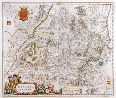 regionen som omfattar Pamplona, Bayonne och San Sebastian, i "Theatrum Orbis Terrarum, sive Atlas Novus" av Willem Blaeu, Amsterdam av Willem Blaeu