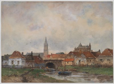 Övre slussen vid Steenbergen, 1800-tal. av Willem C Rik