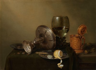 Stilleben med en förgylld Beer Tankard av Willem Claesz. Heda