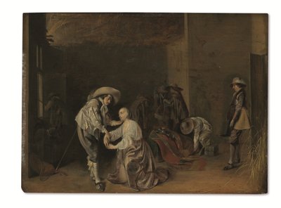 Soldater tar byte (olja på pannå) av Willem Cornelisz Duyster
