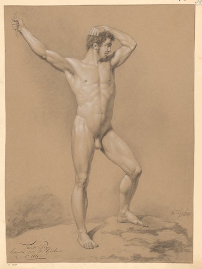 Stående manlig naken, sedd framifrån (2:a pris 1811) av Willem Grebner