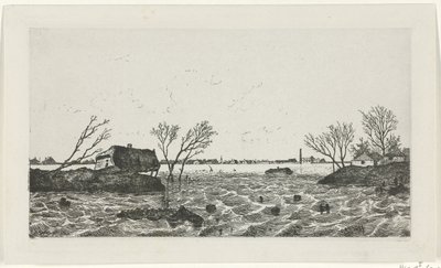 Vallbrott vid Dreumel, 1855 av Willem Gruyter jr.