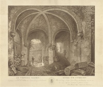 Figurer under ett valv av Manenburg, Utrecht Fästningen Manenburg i Utrecht (serietitel) av Willem Hendrik Hoogkamer