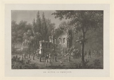 St. Martins kapell (Valkhof) i Nijmegen Ruinerna i Nijmegen (titel på objekt) av Willem Hendrik Hoogkamer