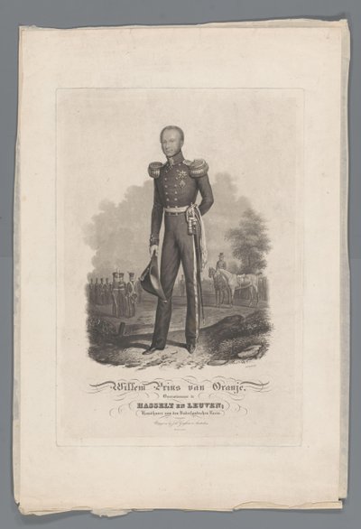 William Prince of Orange, Victor i Hasselt och Leuven, upprätthållare av den holländska berömmelsen (titel på objektet) av Willem Hendrik Hoogkamer