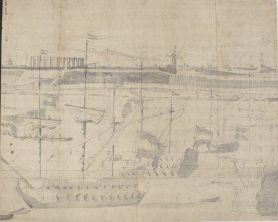 Den holländska flottan på Copenhagen Red 1658 av Willem I van de Velde
