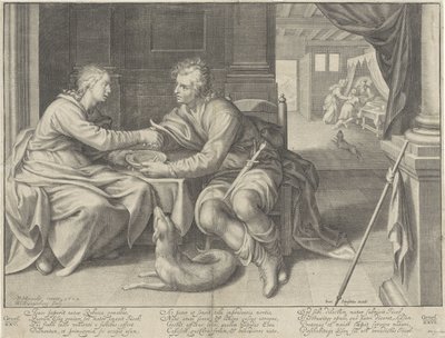 Esau säljer sin förstfödslorätt till Jakob av Willem Isaacsz. van Swanenburg