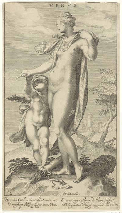 Venus och Amor Venus (titel på objekt) Judgment of Paris (serietitel) av Willem Isaacsz. van Swanenburg