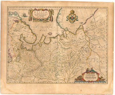Karta över Ryssland Från: Världskarta..., 1645 av Willem Janszoon Blaeu