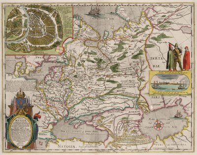 Karta över Ryssland och Moskva Från: Karta över världen..., 1645 av Willem Janszoon Blaeu