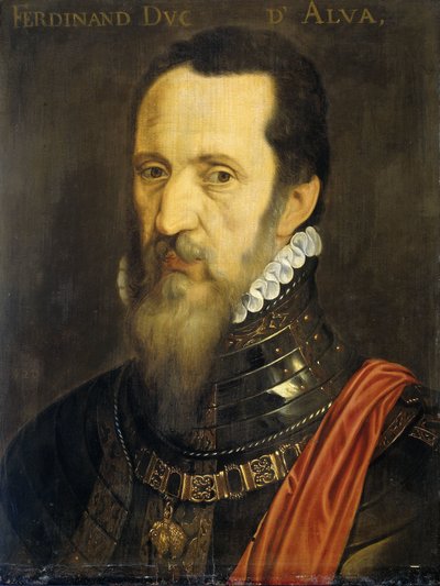 Porträtt av Fernando Alvarez de Toledo, hertig av Alba av Willem Key (copy after)