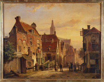 Holländsk gatubild av Willem Koekkoek