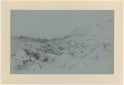 Kuperat landskap med en bäck, nära Bergen i Norge av Willem Maris