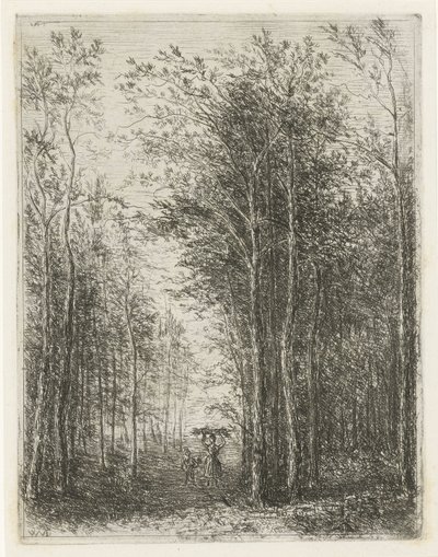 Skogslandskap med vedsamlare av Willem Matthias Jan van Dielen