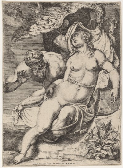 Jupiter och Antiope av Willem Panneels after Sir Peter Paul Rubens