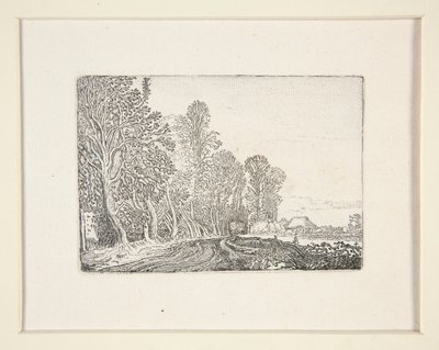 Väg i kanten av skogen, tavla 4 från The Set of the Landscapes av Willem Pietersz. Buytewech