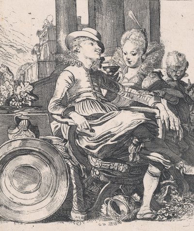 Det förälskade paret: Lucelle och Ascagnes, 1616. av Willem Pietersz. Buytewech