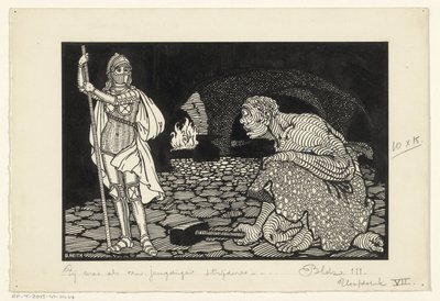 Man, kvinnor och barn i ett vardagsrum av Willem Pothast (signed by artist)