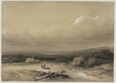 Landskap av Willem Roelofs (I) (signed by artist)