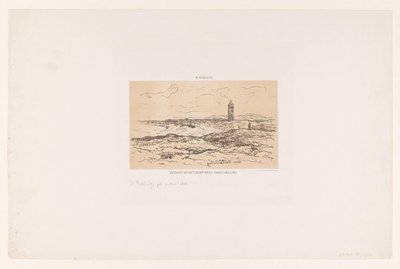 Utsikt över byn West-Terschelling (titel på objekt) av Willem Roelofs (I)