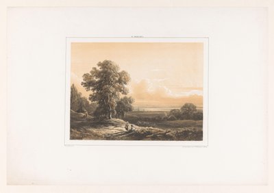 Landskap med två figurer av Willem Roelofs (I)