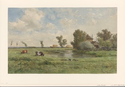 Betesmark med kor av Willem Roelofs (I)