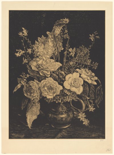 Blommor i en vas av Willem Roelofs (II) (signed by artist)
