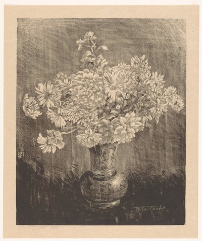 Krysantemum i en vas av Willem Roelofs (II) (signed by artist)