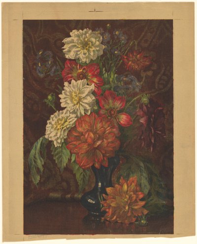 Vas med dahlior av Willem Roelofs (II) (signed by artist)