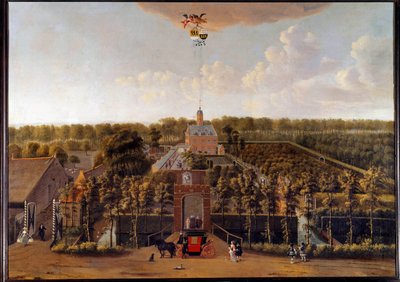 Utsikt över Munnikenhof-fastigheten i Zelande (Nederländerna) Målning av Willem Schellinks (1627-1678) 1600-talets Middelburg. Zelandan Museum av Willem Schellinks