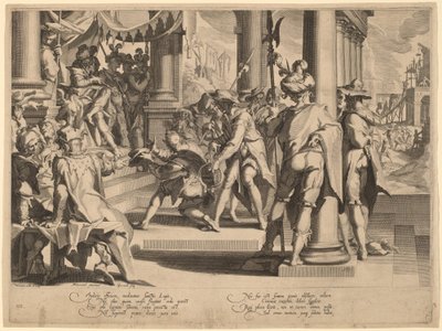 Allegori om rättvisa av Willem Swanenburgh, after Joachim Anthonisz Wtewael