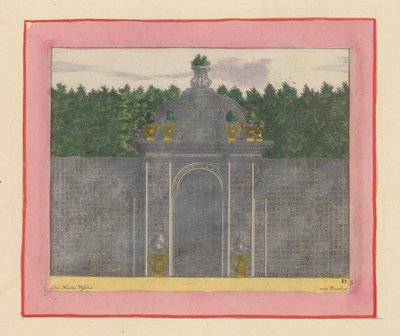 Pavillon mit Kuppel aus Lattenwerk in den Gärten von Versailles av Willem Swidde