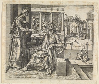 Sara ber Abraham att skicka iväg Hagar och Ismael Hagars och Ismaels historia (serietitel) av Willem Thibaut