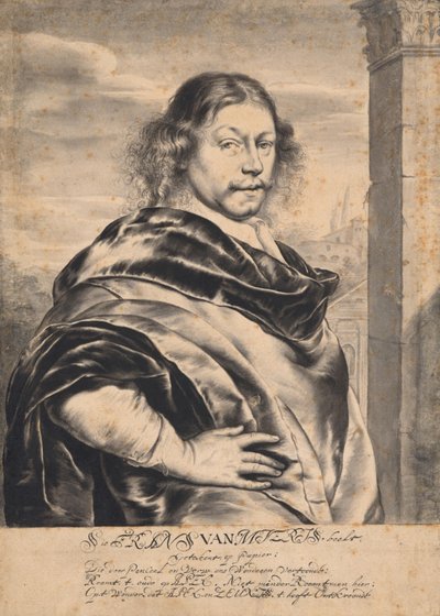 Porträtt av Frans van Mieris den äldre, efter en teckning av Frans van Mieris den äldre av Willem Van Mieris